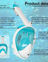 Full Face Snorkel Mask Snorkeling with Camera Mount 180 Degree Panoramic View Anti-Fog Anti-Leak Snorkeling Set for Adult Kids