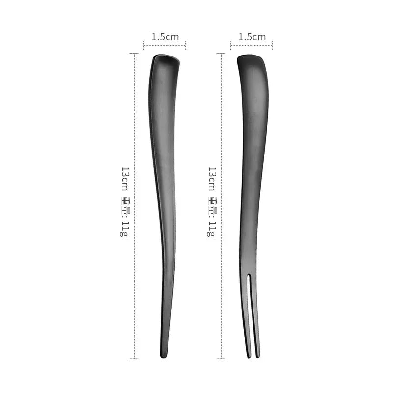 2in1 Fruit Fork 304 Stainless Steel Dessert Fork Food-grade Mixing Spoon Mini Fruit Stick Perfect for Cake Fish Coffee Ice Cream