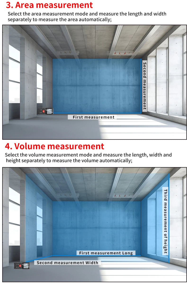 Laser Distance 50M/100M/120M Rangefinder Profesional Meter Laser Range Finder Ruler Test Tool