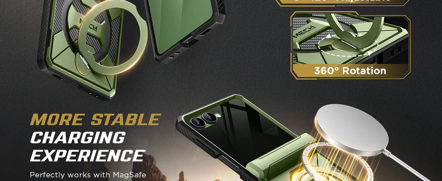 Magsafe  Stand for Z Flip 7 Case with Privacy Screen Protector Full Coverage Hinge Protection Shockproof Slim Phone Case