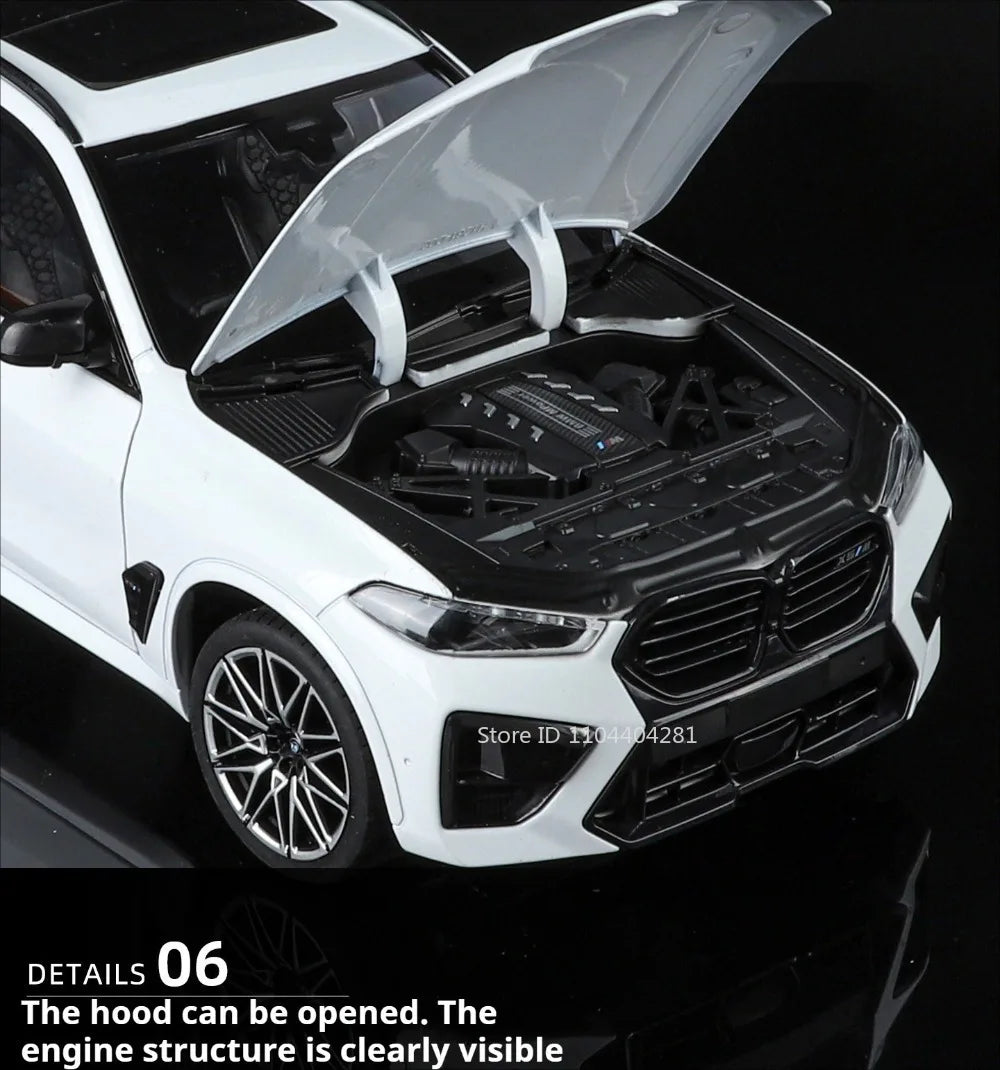 1:18 X5M Honda Accord Car Toys Alloy Diecast Models Shock Absorption Doors Opened Front Wheel Steering Vehices Desktop Ornament