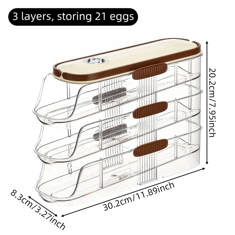 Automatic Rolling Egg Storage Box – 1-Piece Handheld Refrigerator Side Door Egg Rack