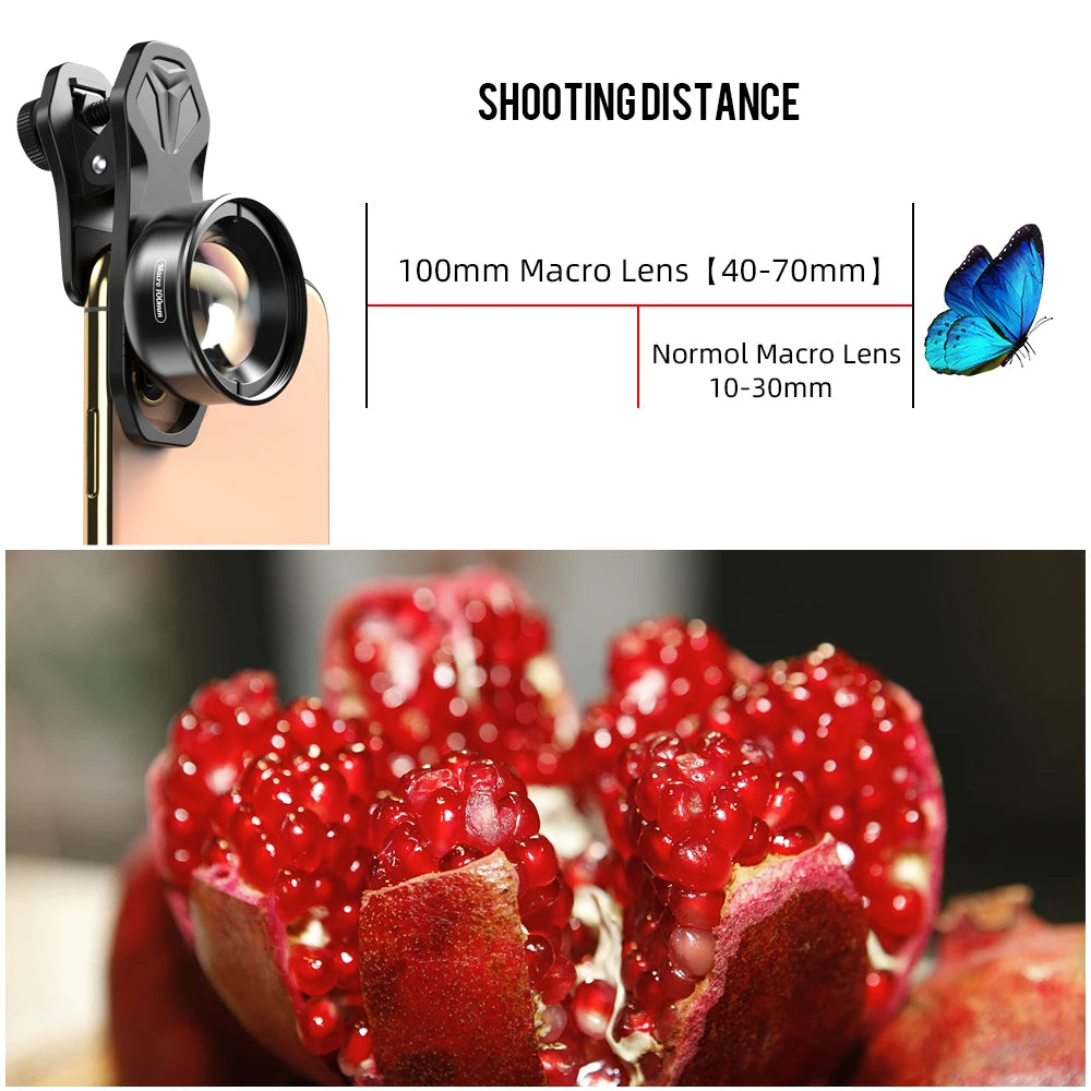 100mm Macro Smartphone Camera Lens with Universal Clip