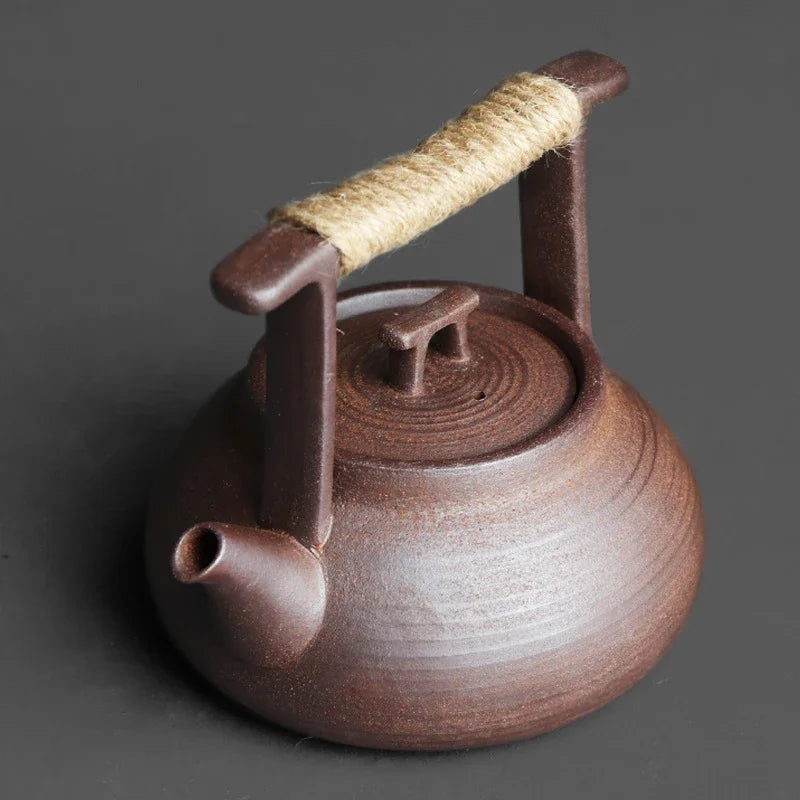 Japanese Style Handmade Ceramic Teapot Retro Stoneware Kung Fu Tea Pot 350ml