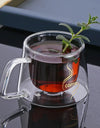 200ml Double Wall Glass Coffee Cups Espresso Clear Insulated Tea Mugs Heat Resistant Handle Mug For Latte Cappuccino