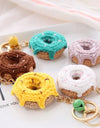 5 Pcs Handmade Weaving Keychain Wool Crochet Unique Knitted Pendant Keyring Strawberry Watermelon Orange Pendant Key Chain Gifts