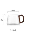 320ml American Latte Heat-resistant Glass Coffee Mug With Wooden Tray Spoon Milk Tea Cup Fresh Ground Cup Barista Cafe Access