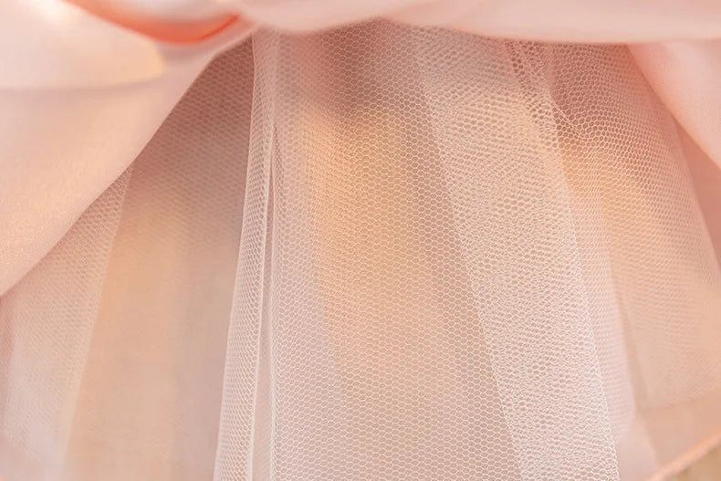 Luxury Princess Dress for Girls - Premium Fluffy Tulle Ball Gown Flower Girl Wedding Dress + Birthday Party Gown
