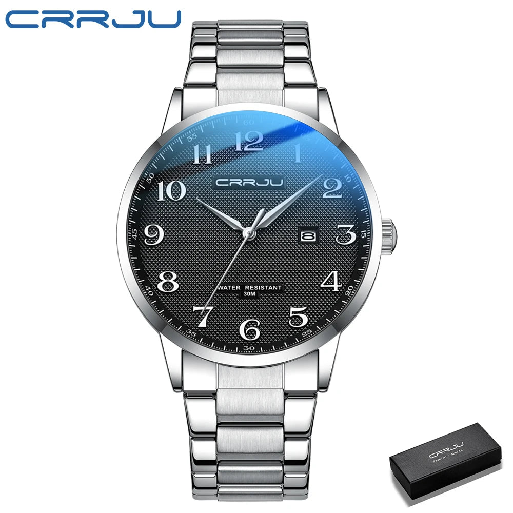 New Fashion Men's Watches Stainless Steel Top Brand Luxury Waterproof Men Quartz Wristwatches Relogio Masculino