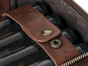 Cigar Humidor, Leather Travel Cigar Case, Include 4 Cigar Tubes & Humidifier, Cigar Draw Enhancer and Multifunction Cigar Cutter