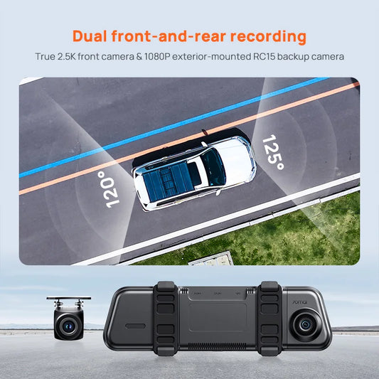 Rearview Dash Cam S410 9.35" Touch Screen Mirror Dash Cam – Dual Channel 1440P HDR Front & Rear Car DVR with WiFi, Night Vision, G-Sensor