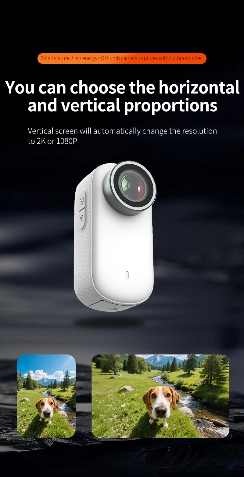 4K WiFi Mini Action Camera Outdoor Sport Thumb Pocket Camera Portable Helmet Motorcycle Camcorder for Vlog Cycling Body Cam