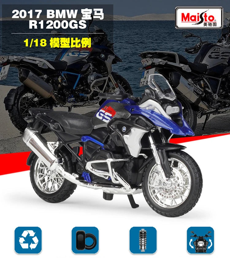 1 18 Scale BMW R1200GS 2017 Diecast Motorcycle Model