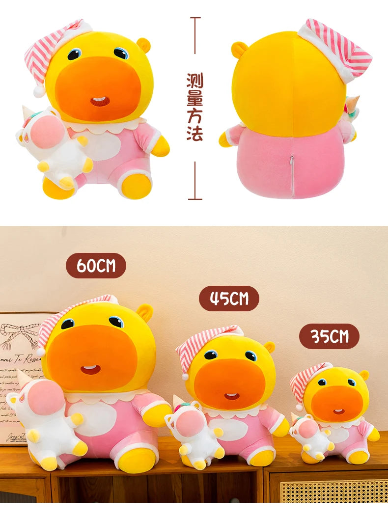 Sleepwear Capybara Plush Toy With Unicorn Doll Soft Pillow