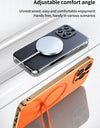 Magnetic Leather for Magsafe Case for iPhone 16 15 14 Pro Max 16Pro Ring Luxury Lens Protection Holder Phone Back Cover