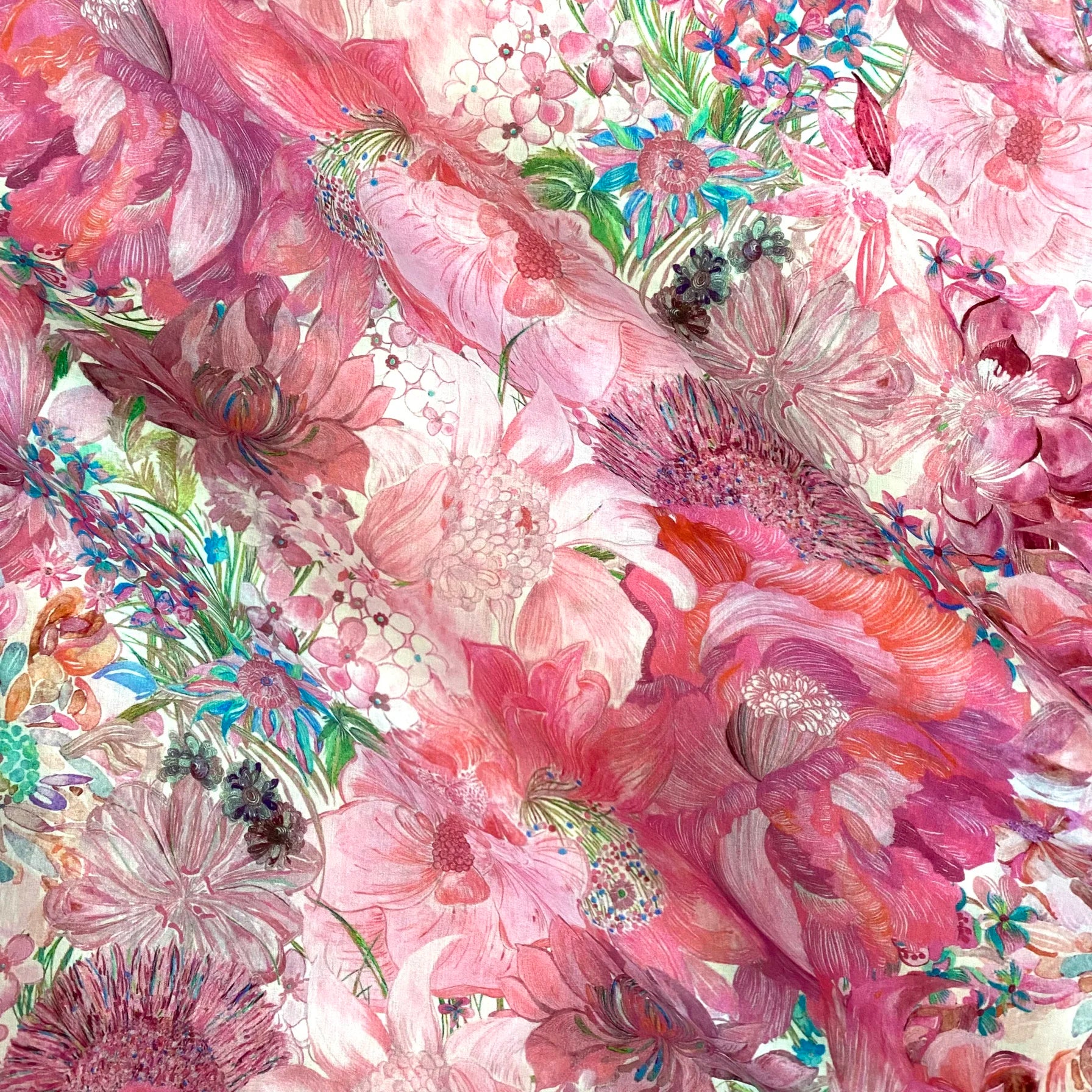 1M/2M/3M 80S Small marina seaflower Like Liberty Fabric Digital Printing For Sewing Cloth Dresses Kids Designer Handmade Fabric