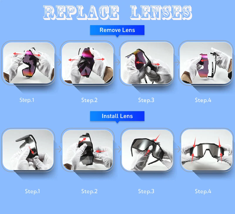 Photochromic Sports Bicycle Sunglasses UV400 Cycling Eyewear