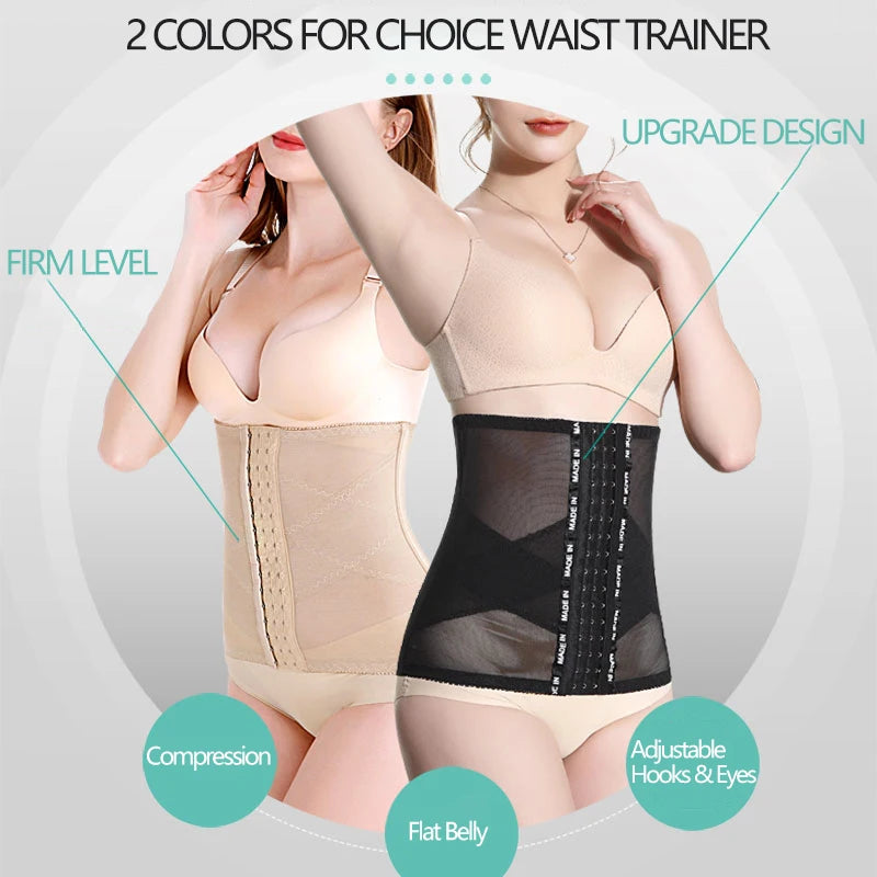 Women Waist Trainer Body Shapers Slimming Belt Modeling Strap Cross Compression Postpartum Band Busters Corsets with Hooks