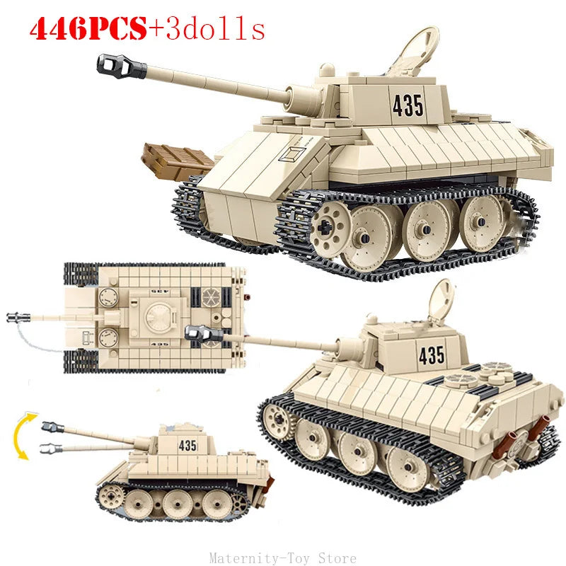 Ww2 Military Tanks Series Tiger  Leopard Heavy TANK BT-7 Light Tank Soldier Building Blocks Bricks Army s  Toys Gifts