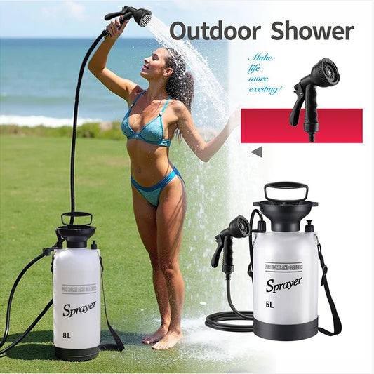 Portable Manual Pressure Camping Shower 3L 5L 8L