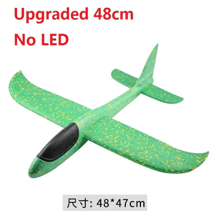 48cm LED DIY Kids Toys Hand Throw Flying Glider Planes Foam Aeroplane Model Party Bag Fillers Flying Glider Plane Toys Kids Game