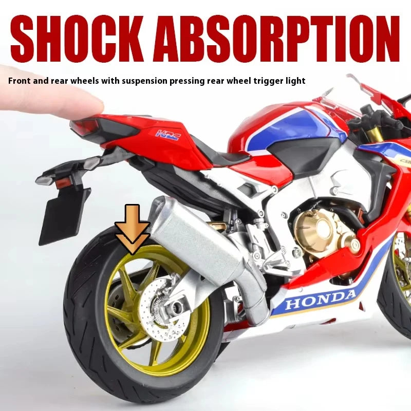 1:9 Honda CBR1000RR Alloy Die Cast Motorcycle Model Vehicle Collection Sound and Light Off Road Autocycle Toys Car
