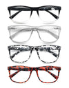 Reading Glasses Big Head Men Rectangle Oversized Readers Eyeglasses Women Spring Hinge Clear Vision with Diopters +1.0~+4.0