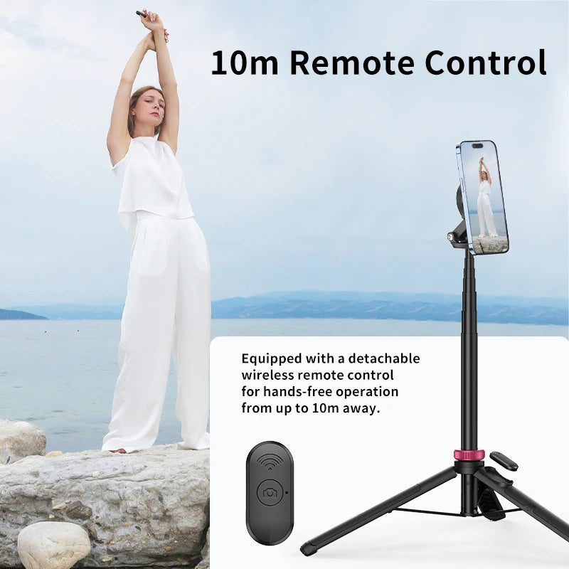 Magnetic Tripod Portable Selfie for iPhone 15 14 13 Pro Pro Max for Live Streaming Vlogging