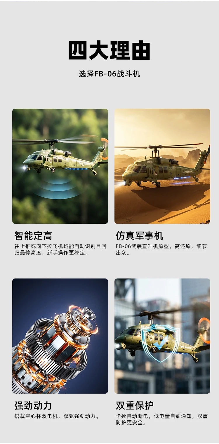 Black Hawk UH60 Remote Control Helicopter With Six Axis Gyroscope