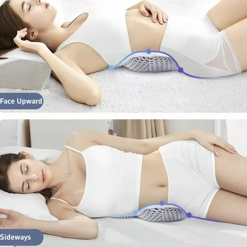 54*34*6CM Waist Pillow Adjustable Height Lumbar Support Ergonomics Sleeping Pillow Natural Buckwheat Shell Cushion