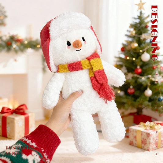 Realistic Snowman Plush Soft Stuffed Christmas Pillow
