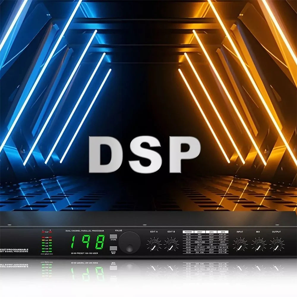 Professional Digital Reverb DSP Audio Processor with Multi Effect Equalizer