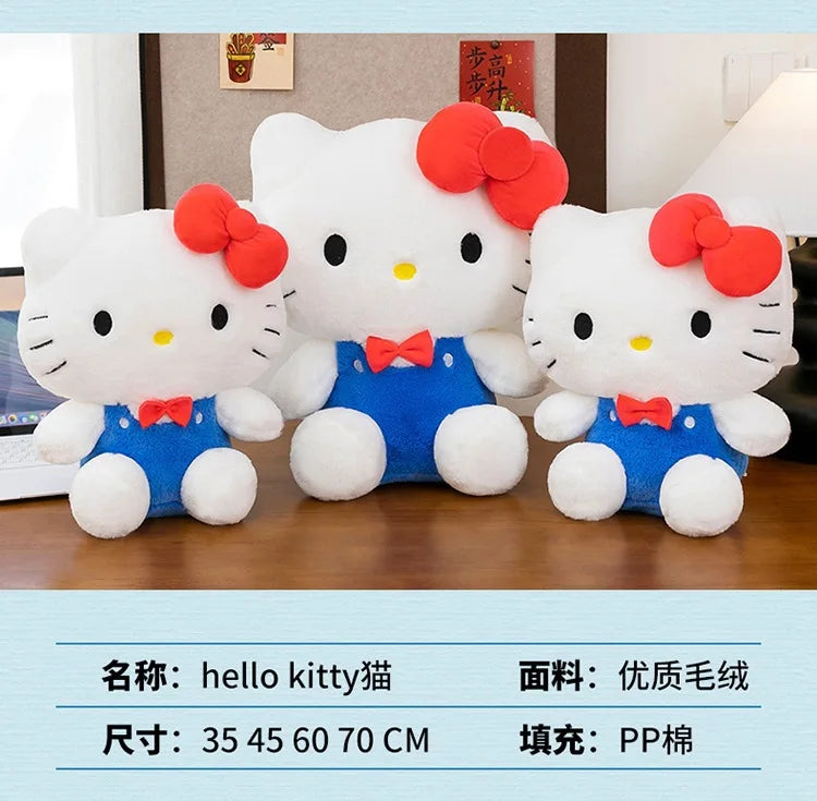 Kawaii Hello Kitty Plush Toy Sanrio Cute Hello Kitty Stuffed Doll for Kids Birthday Gift Valentine Present for Girls Soft Doll
