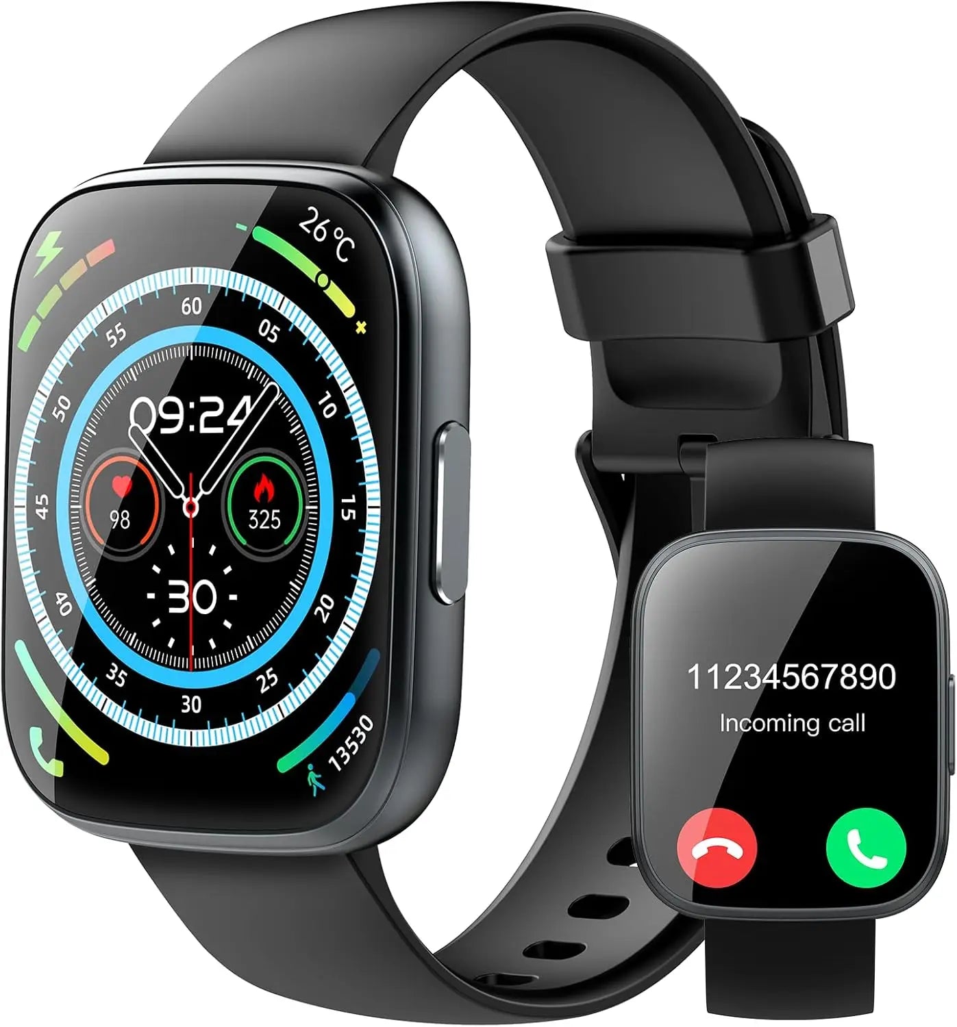 1.95'' Multifunctional Smart Watch Fitness Sports Bracelet Sleep Monitor IP68 Waterproof T80 Smartwatch