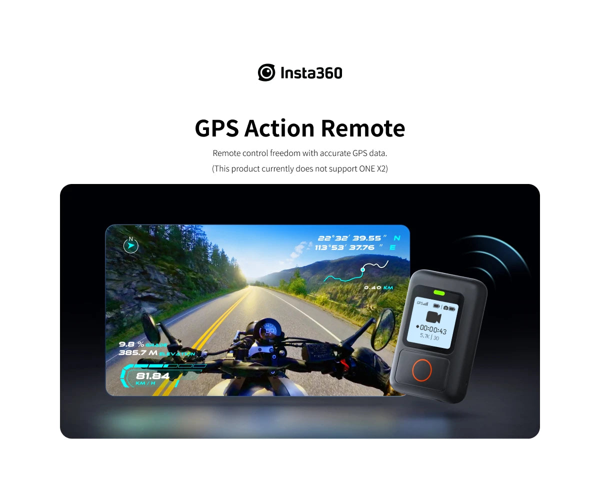GPS Action Camera Remote Control for Insta360 X5 X4 X3 Ace Pro GO 3S ONE RS