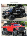 ﻿1:32 Dodge Tyrannosaurus Rex RAM 1500 TRX 6*6 Warlord Alloy Miniature Car Diecast Metal Scale Model Sound ＆ Light Toy Car