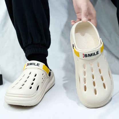 Soft Sole Summer Clogs Slippers Men Clogs Slippers Breathable Beach Slippers Men Home Slippers Outdoor Antiskid Slippers