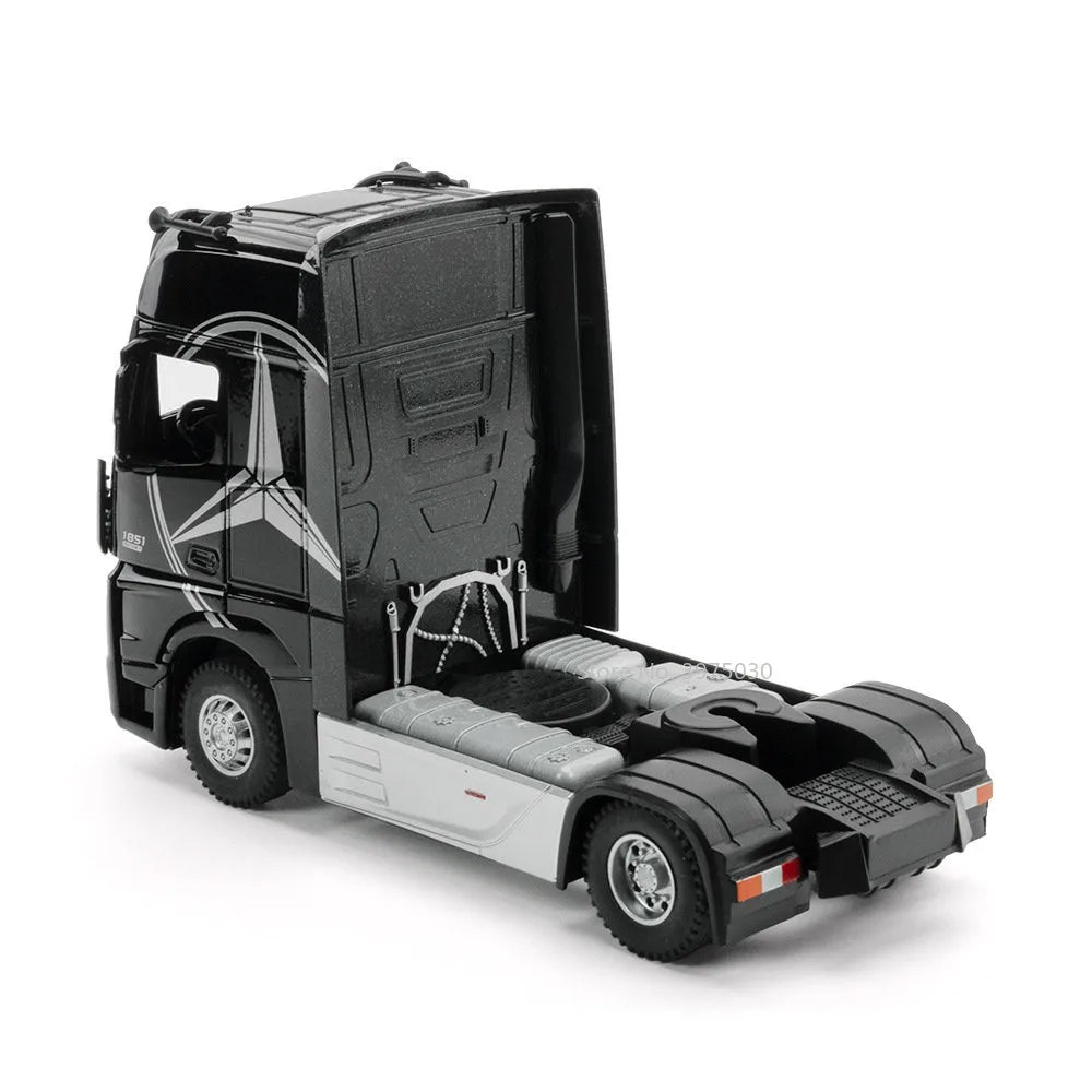 1/36 Alloy Container Trailer Truck Head Car Model Toy Diecast Metal Engineering Transport Vehicle Model Cars for ren Gifts
