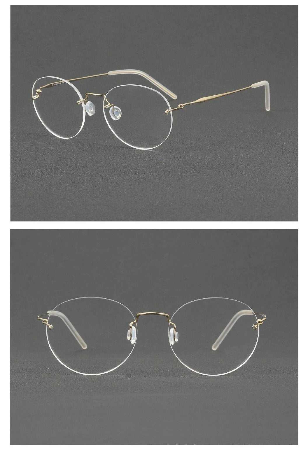 Ultralight Oval Rimless Titanium Eyeglasses Frame