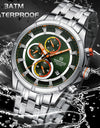 Watch for Men Stainless Steel Strap Chronograph Clock Male Sport Casual Waterproof Quartz Wristwatch