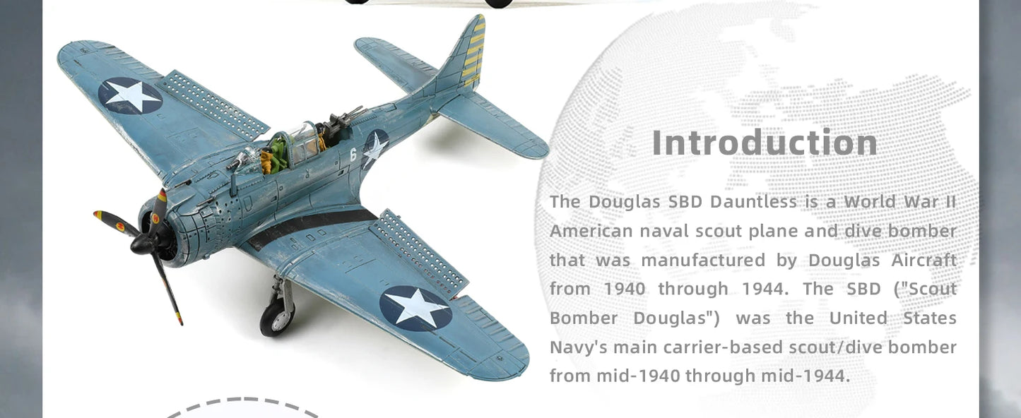 1/72 Douglas SBD-2 Dauntless Midway Diecast Dive Bomber Model