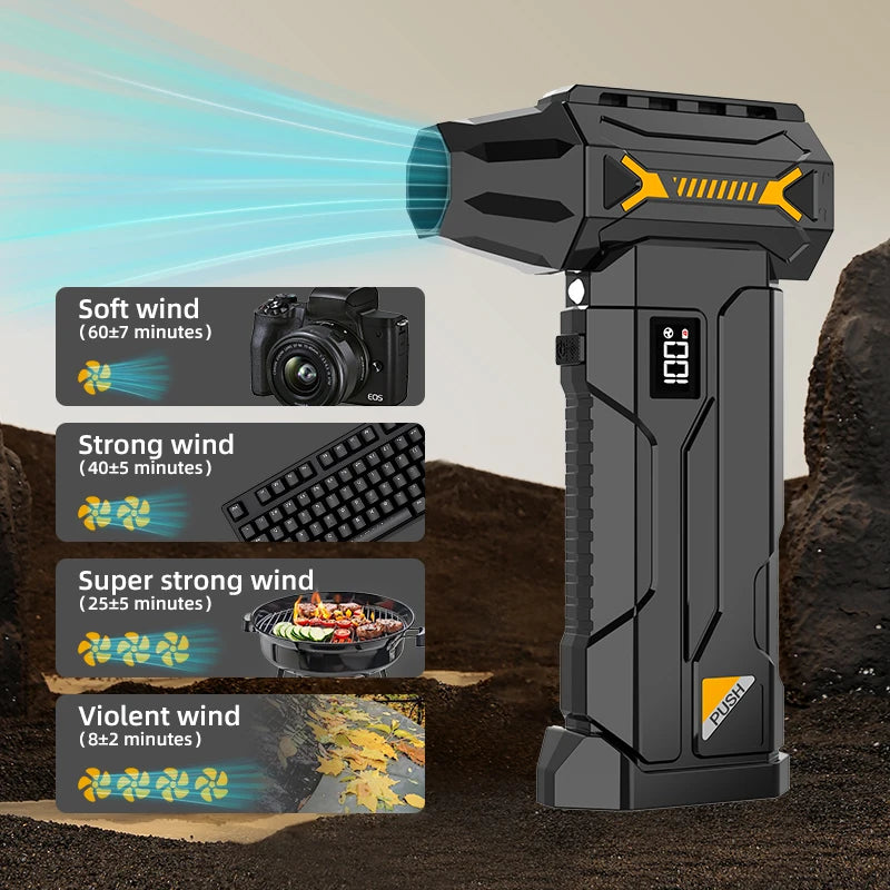 580000RPM Powerful Turbo Blower Usb Rechargeable Cordless Vacuum Cleaner  Strong Wind Pressure Led Lighting Car/ComputerCleaning