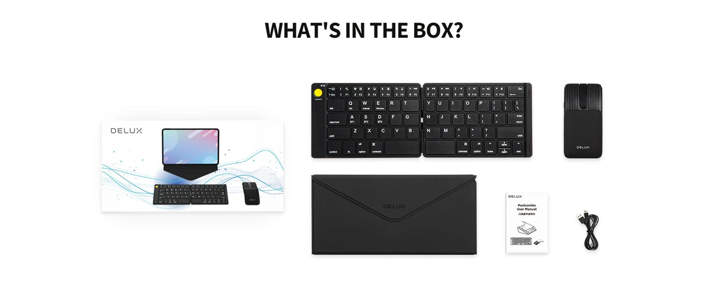 Folding Keyboard & Mouse Combo – Ultra Slim Bluetooth Set