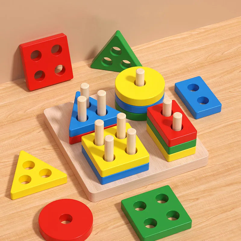Montessori Educational Wooden Toys For  1 2 3 Years  Toys s 3D Wooden Puzzles  Learning Toy  Puzzle Game