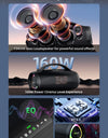 Portable Bluetooth Speaker, Wireless TWS Subwoofer, Waterproof Mobile, HIFI Quality, Big Power, 160W