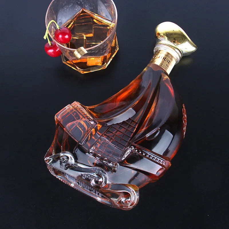 Whiskey Decanter Bottle with Lid, Crystal Glass, Wine Beer Containers, Cup, Home Bar Tools, Decoration