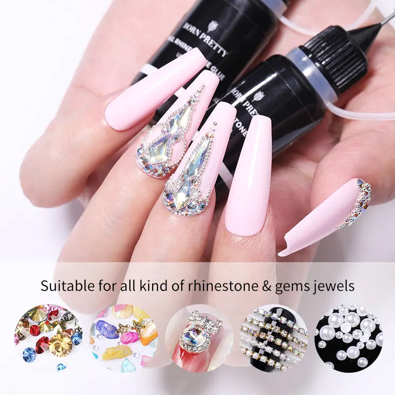 10g Nail Rhinestone Adhesive Glue For Stick The Drill Transparent Nail Glue Soak Off UV LED Nail Art Gel Varnish