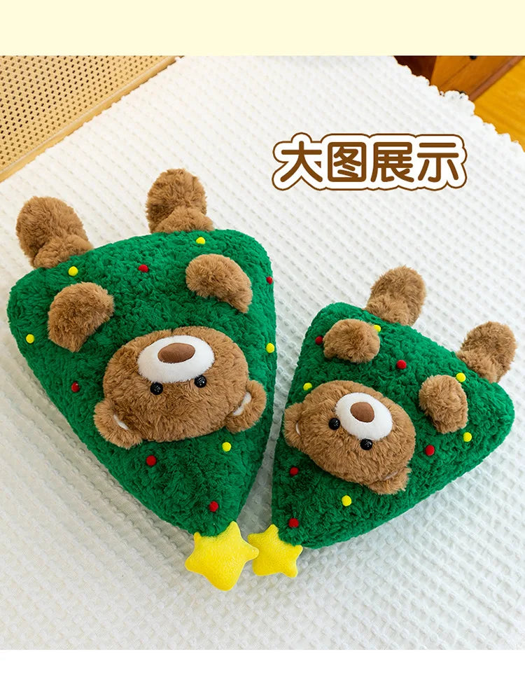 Cute Christmas Bear Plush Stuffed Doll Pillow Toy
