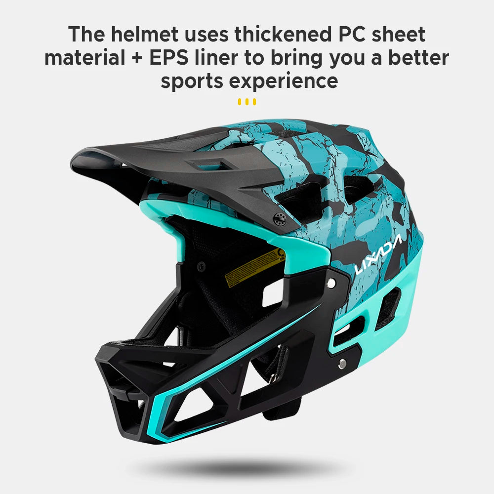 Full Face Mountain Bike Helmet Adult Racing Downhill MTB Helmet for Men/Women Adult Mountain Bike Helmet with Visor Over 31 Vent