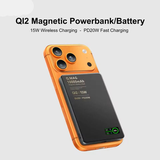 Magnetic Wireless Powerbank Qi 2.1 USB-C Fast Charging External Battery for iPhone 12-17 Pro Airpods Apple Watch Xiaomi 10000mAh